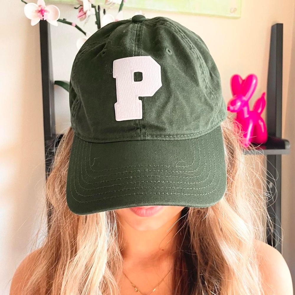 Vintage Dark Green Cap with White Letter